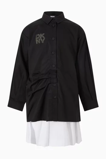 Pleated Dress in Poplin