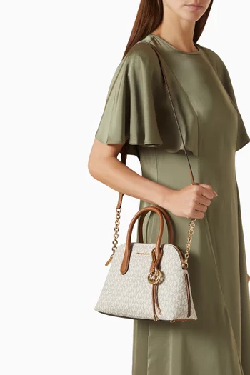Freddie Medium Handbag in Logo-print Faux Leather