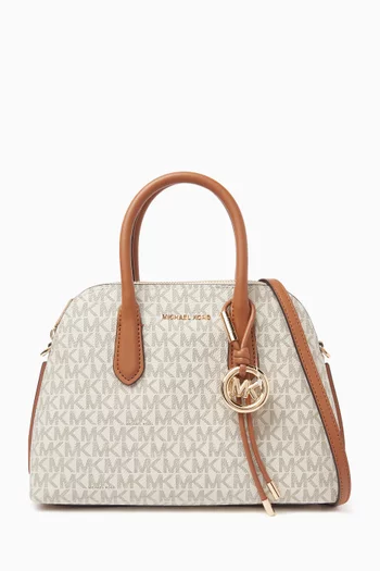 Freddie Medium Handbag in Logo-print Faux Leather