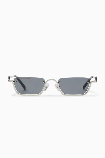 نظارة شمسية كاي بتصميم مستطيل بدون إطار معدن