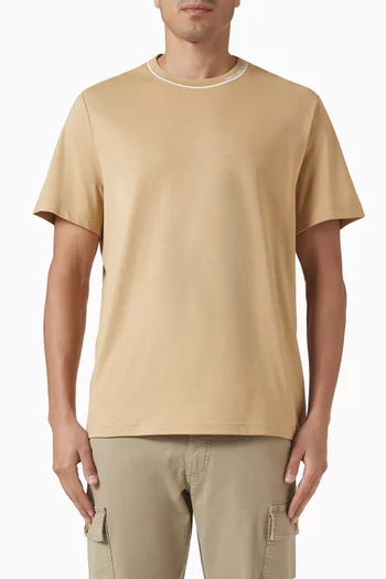 Logo Trim T-Shirt in Cotton Jersey