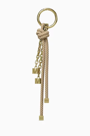 Speckled Cord Bag Charm in Gold-tone Brass
