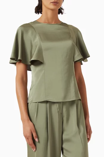 Cape-sleeve Top
