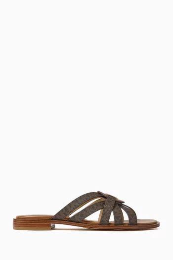 Erika Flat Sandals in Signature Logo Canvas