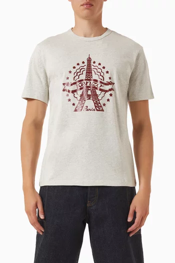 Eiffel Tower Design T-shirt in Cotton