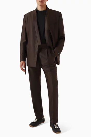 Double-breasted Kimono Tailored Jacket in Wool & Silk