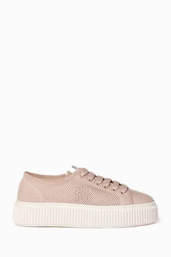 Logo Sneakers in Mesh Fabric