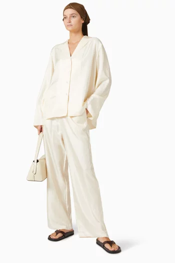 Monogram Pyjama Pants in Silk Twill
