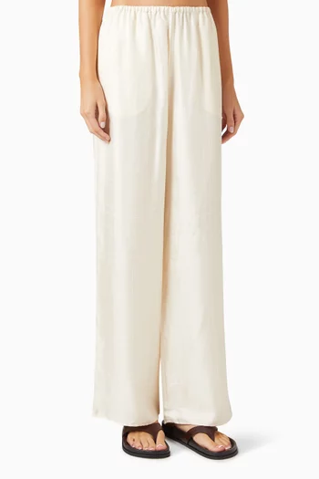 Monogram Pyjama Pants in Silk Twill