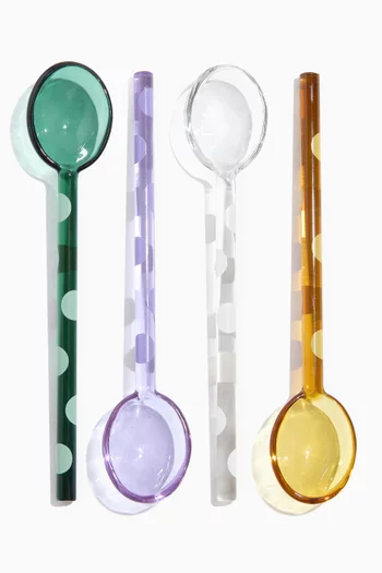 Polka Dot Dessert Spoons, Set of 4