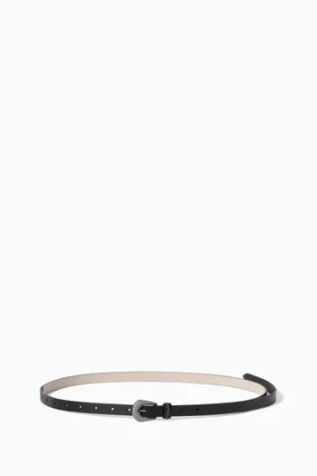 Vintage-effect Monili Belt in Leather
