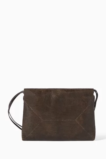 Pouch Bag in Lizard-effect Calfskin