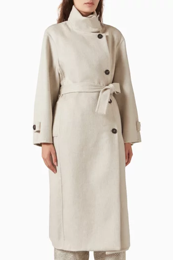 Monili Belted Coat in Cashmere