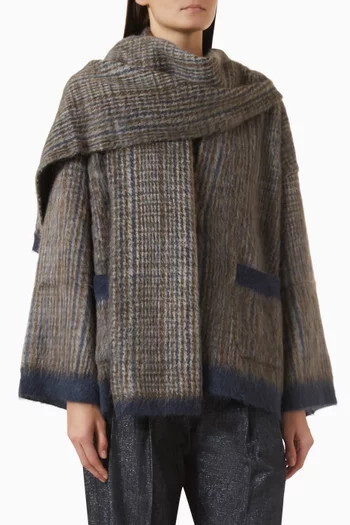 Prince of Wales Double-knit Jacket in Mohair-wool