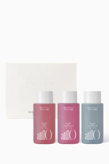 Rosy Night & Shower Time Travel Shower Set, 3 x 55ml