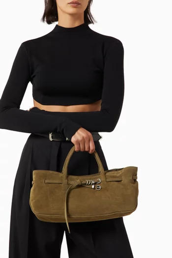 Grandma Used Top-handle Bag in Suede