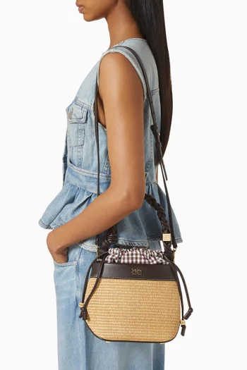 Small Bou Bucket Bag in Raffia
