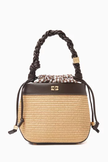 Small Bou Bucket Bag in Raffia
