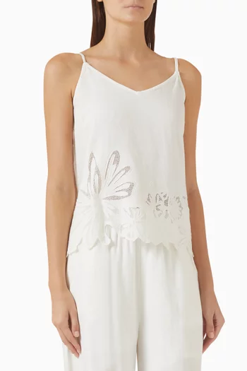 Yaslera Strap Top in LInen-blend
