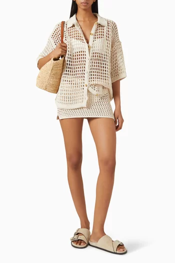 Sheila Open-knit Shirt in Cotton Blend
