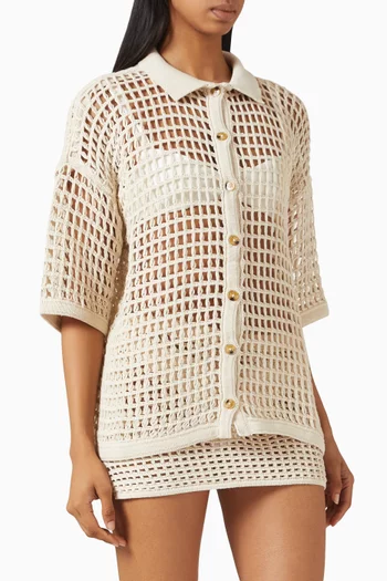 Sheila Open-knit Shirt in Cotton Blend