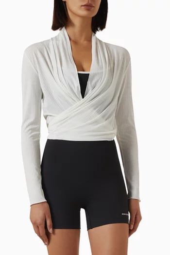 Rib Ballet Wrap Top