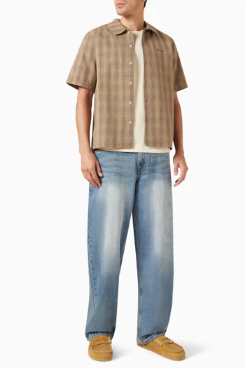 Plaid Button-up Shirt in Cotton