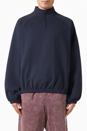 Classic Terry Quarter Zip Sweater in Cotton