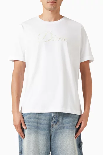 Cursive Paper Cut T-Shirt in Cotton