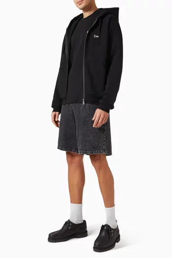 Classic Small Logo Zip Hoodie in Cotton-fleece
