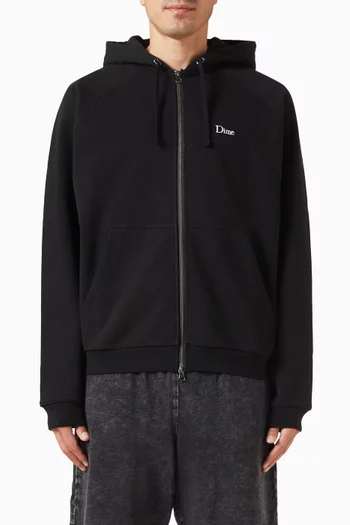 Classic Small Logo Zip Hoodie in Cotton-fleece