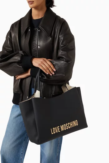 Medium Bold Love Tote Bag in Faux Leather