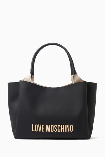 Medium Bold Love Tote Bag in Faux Leather