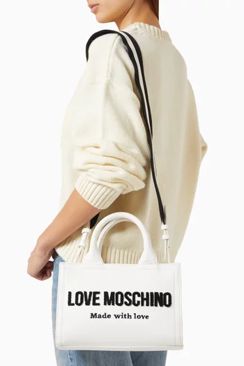 Small Signature Love Tote Bag in Denim