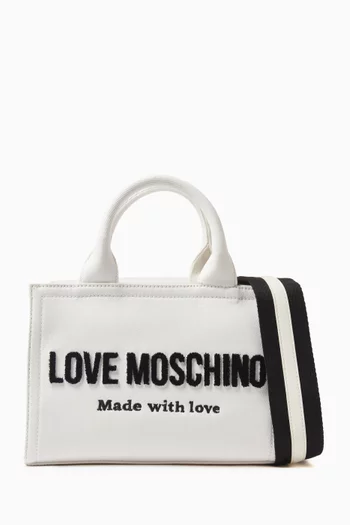 Small Signature Love Tote Bag in Denim