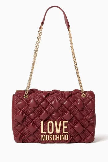 Small Chess Q Shoulder Bag in Faux Leather
