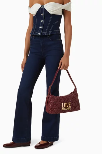 Small Chess Q Hobo Bag in Faux Leather