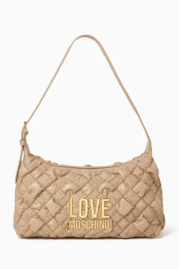 Small Chess Q Hobo Bag in Faux Leather