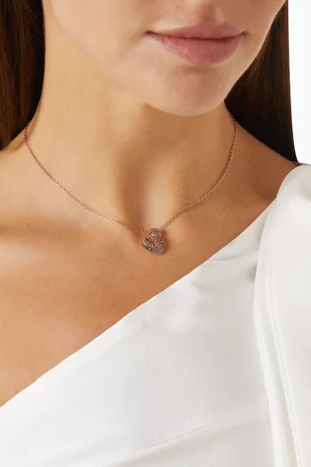 Swan Necklace in 18kt Rose Gold-plated Metal