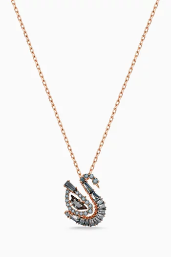 Swan Necklace in 18kt Rose Gold-plated Metal