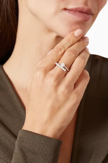 Matrix Open Ring in Rhodium-plated Metal