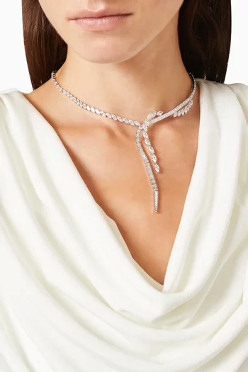Mesmera Y Necklace in Rhodium-plated Metal