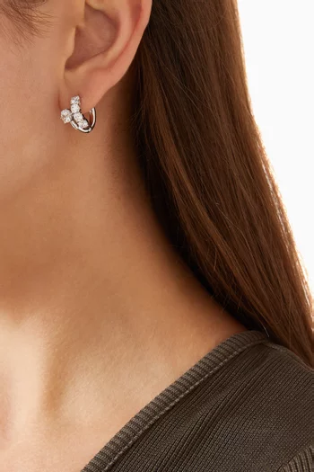 Matrix Hoop Earrings in Rhodium-plated Metal