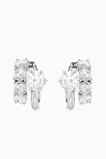 Matrix Hoop Earrings in Rhodium-plated Metal