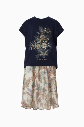 Floral Print Logo T-Shirt