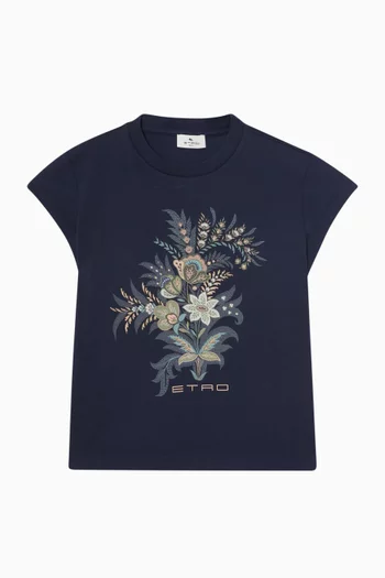 Floral Print Logo T-Shirt