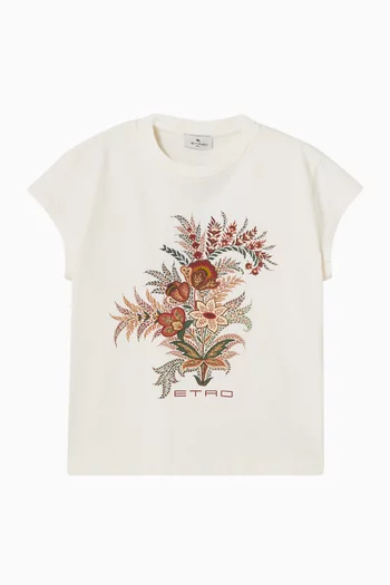 Floral Print Logo T-Shirt