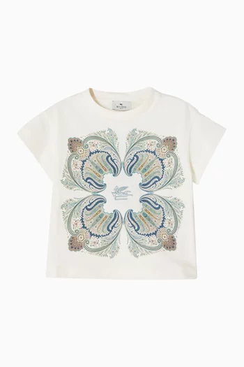 Botanical Toile Print T-shirt in Cotton