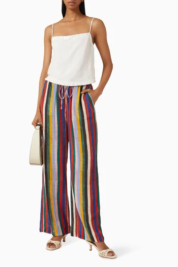 Mateo Striped Pants in Cotton-gauze