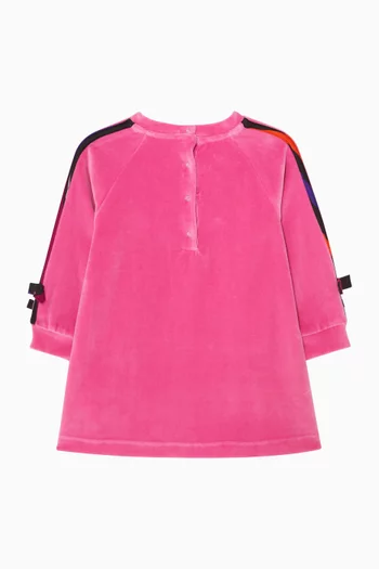 Side Stripe Dress in Velour